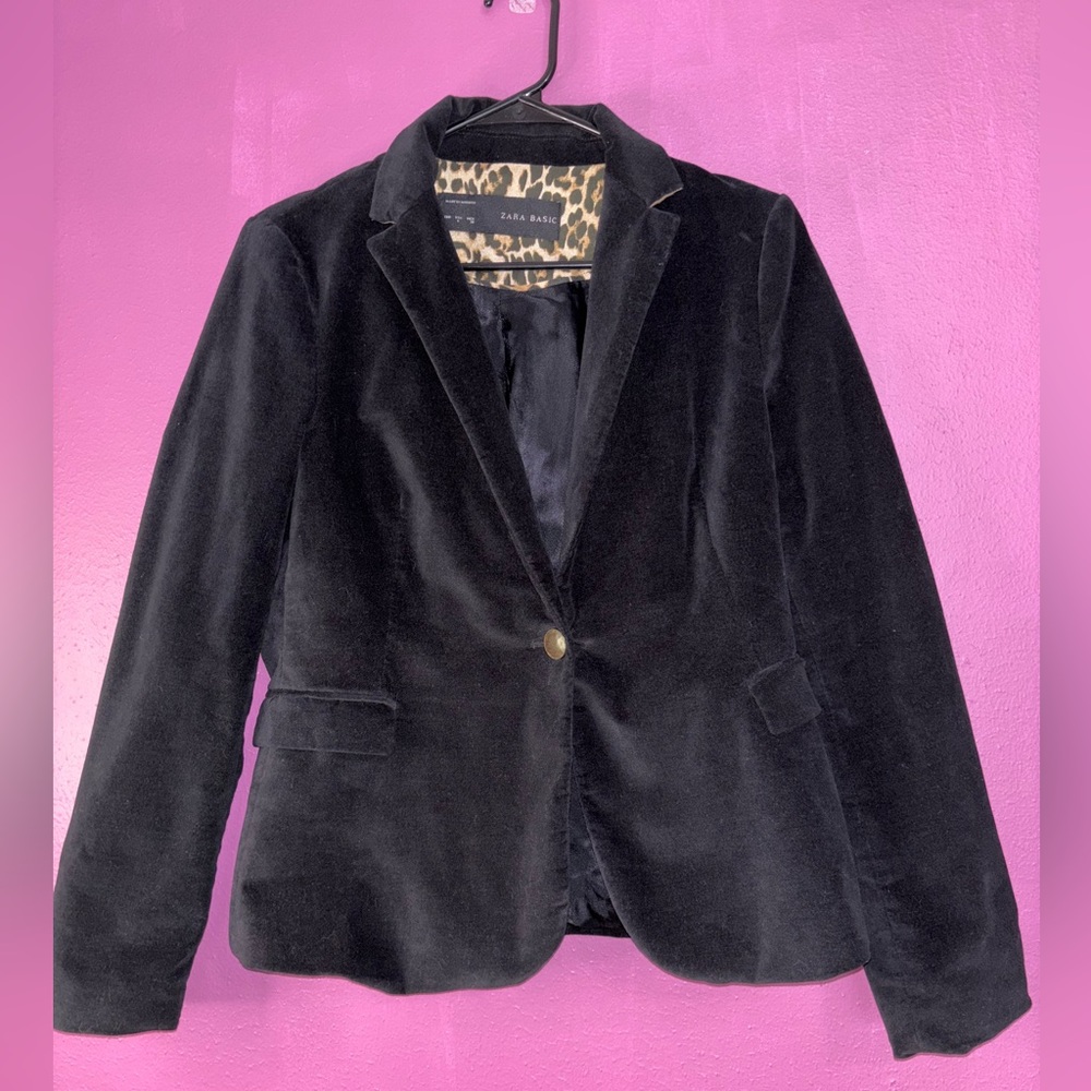 Zara Black Velvet Blazer